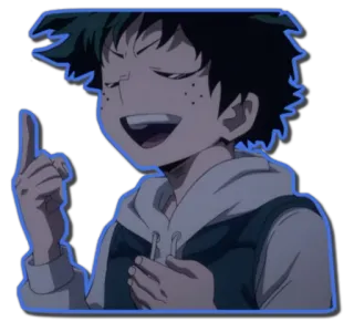 😌 Izuku Midoriya My Hero Academia アニメ, 僕のヒーローアカデミア, 緑谷出久, デク, 笑顔 telegram sticker