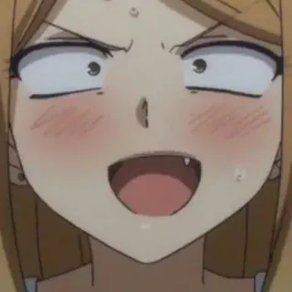 😅 Anime, Wanita, Wajah, Ekspresi, Kartun, Keringat telegram sticker