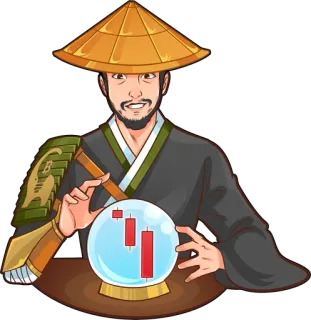 ⬇️ гадалка, мистик, магия, хрустальный шар, азиатский, ниндзя telegram sticker