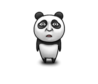😳 Panda, Kreskówka, Zwierzę, Smutny, Zmartwiony, Wyraz, Uroczy telegram sticker