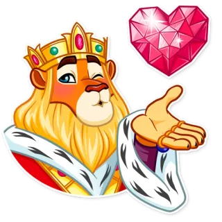 😘 лев, король, сердце, корона, мультфильм, животное, любовь telegram sticker