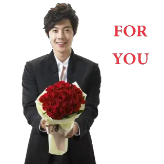 🌹 FOR YOU hombre, rosas, flores, ramo, regalo, amor, romántico whatsapp sticker