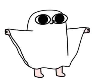 👻 ผี, การ์ตูน, น่ารัก, เป็นมิตร, แผ่น telegram sticker