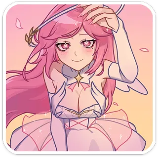 ☺️ anime, ángel, pelo rosa, linda, chica, ilustración telegram sticker