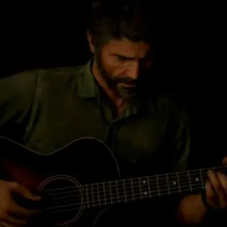 🎻 Joel Miller The Last of Us joel, guitarra, the last of us, personaje de videojuego, ps4, postapocalíptico, música telegram sticker