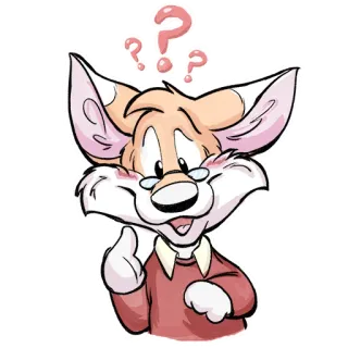 ❓ Cartoon, Fragezeichen, Fuchs, Brille, Denken, Illustration, Süß telegram sticker