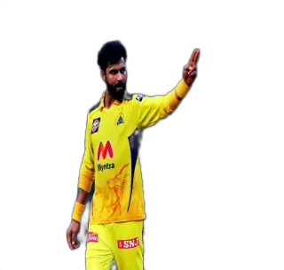 ✌️ Cricket, Sport, Atleta, Giocatore di cricket indiano, Giocatore di cricket, Maglia gialla telegram sticker