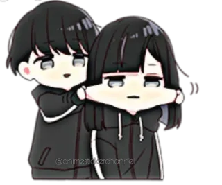 ☺️ anime, couple, cute, kawaii, manga, black hair telegram sticker