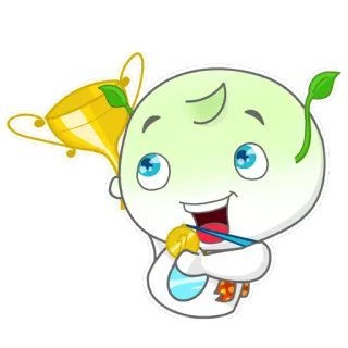 🥇 Kartun, Karakter, Piala, Kemenangan, Perayaan, Imut telegram sticker