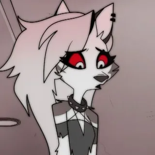 😢 Loona Helluva Boss Loona, Helluva Boss, kreskówka, antro, wilk, demon, piekło telegram sticker