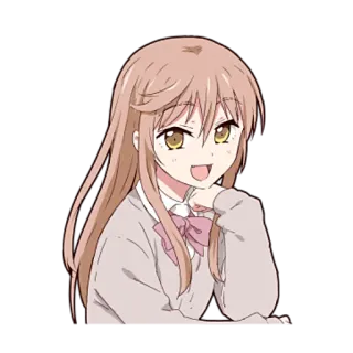 🙂 anime, girl, school uniform, cartoon, cute, happy telegram sticker