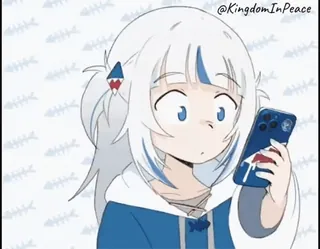 🥴 Gawr Gura @KingdomInPeace anime, shark, vtuber, gura, character, cute, digital art telegram sticker