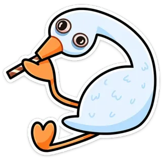 🚬 goose, cartoon, funny, animal, duck, bird, cute telegram sticker