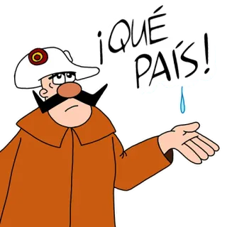 🥵 ¡QUÉ PAÍS! cartoon, spanish, expression, question telegram sticker