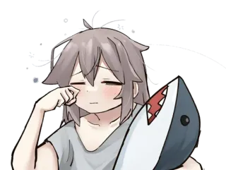 🥱 anime, shark, crying, cute, chibi telegram sticker