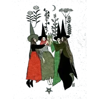 🧙‍♀ sorcière, sorcières, magie, occulte, rituel whatsapp sticker