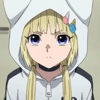 🐱 anime, girl, blonde, hoodie, character, cute whatsapp sticker