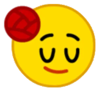 😇 Emoji, Visage, Volleyball, Balle, Rouge telegram sticker