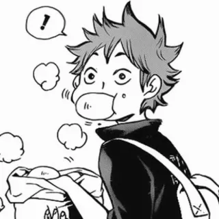😶 Hinata Shoyo Haikyuu!! anime, manga, haikyuu, hinata shoyo, adesivo personaggio, divertente telegram sticker