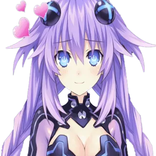 💜 Neptune Hyperdimension Neptunia Anime, Personnage, Mignon, Cheveux violets, Neptune, Hyperdimension Neptunia telegram sticker