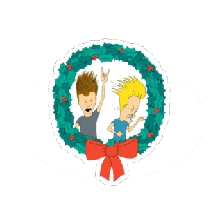 🎄 Beavis and Butt-Head Beavis e Butt-Head, Desenho animado, Anos 90, MTV, Guirlanda telegram sticker