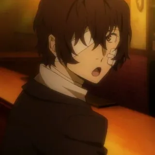 🍩 Osamu Dazai Bungo Stray Dogs Anime, Karakter, Osamu Dazai, Bungo Stray Dogs, Dazai telegram sticker