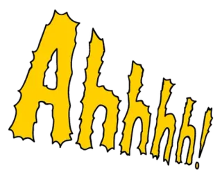 👻 Ahhh! wykrzyknik, przestraszony, krzyczący, komiks, kreskówka telegram sticker