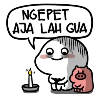 🥺 NGEPET AJA LAH GUA Desenho animado, Porco, Vela, Bonito, Fantasma telegram sticker