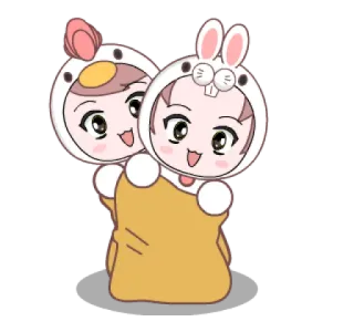 😁 Cartoon, Niedlich, Hase, Tier, Illustration telegram sticker