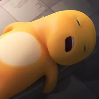 😴 卡通, 黄色, 角色, 睡觉, 疲倦, 精疲力尽 telegram sticker