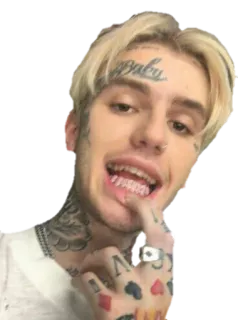 😬 Lil Peep นักดนตรี, นักร้อง, รอยสัก, ภาพเหมือน, แร็ปเปอร์ telegram sticker