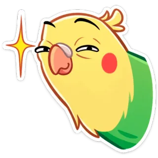 😐 นกแก้ว, นก, การ์ตูน, สัตว์, น่ารัก, สติกเกอร์ telegram sticker