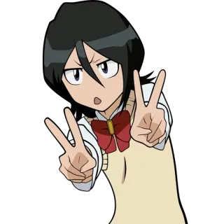 ✌ Rukia Kuchiki Bleach Anime, Personnage, Rukia Kuchiki, Paix, Bleach whatsapp sticker