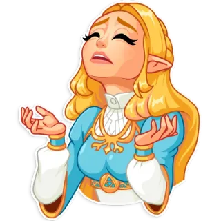😫 Zelda The Legend of Zelda зельда, принцесса, nintendo, видеоигра, персонаж telegram sticker