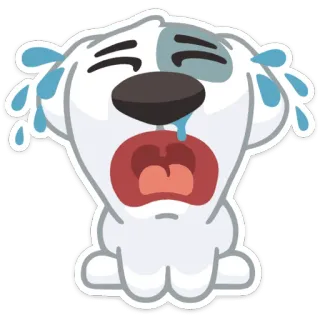 😭 perro, triste, llorando, dibujos animados telegram sticker