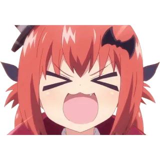 😆 Satania Gabriel Dropout anime, demon, cartoon, character, funny, cute, satania, gabriel dropout telegram sticker