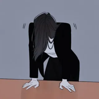 🖤 Affari, Ufficio, Stress, Triste, Donna, Personaggio telegram sticker