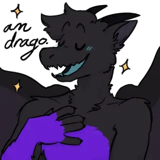 😁 dragón, furry, dibujos animados, animal, criatura fantástica telegram sticker