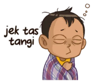 😴 Jek tas tangi Jek, Tas, Chorando, Sonolento, Desenho animado, Criança, Indonésia telegram sticker