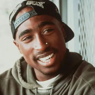 😁 Tupac Shakur rappeur, musique, années 90, portrait, hip hop whatsapp sticker
