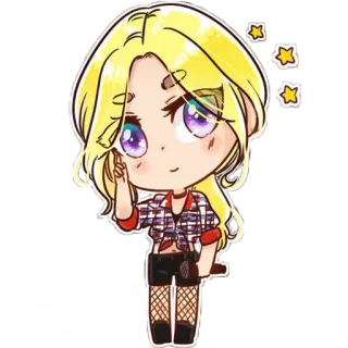 😕 Мультфильм, Аниме, Чиби, Девушка, Милый, Каваи, Персонаж, Наклейка telegram sticker