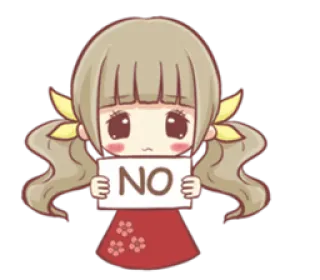 🙅 NO não, negação, rejeição, menina, fofo, proibição telegram sticker