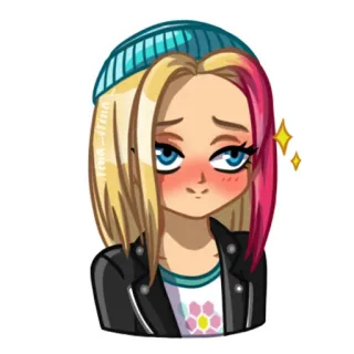 ✨ dessin animé, animé, fille, autocollant, portrait telegram sticker