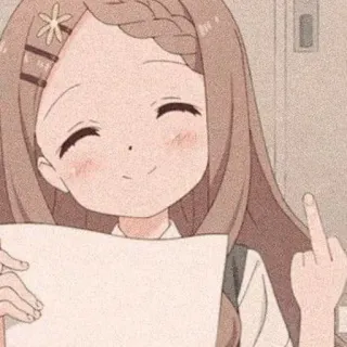 🥯 garota anime, dedo do meio, ofensivo, gesto obsceno, uniforme escolar telegram sticker