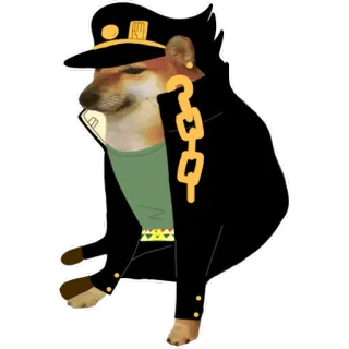 🤠 Jotaro Kujo JoJo's Bizarre Adventure cane, anime, manga, personaggio, cheems, jojo telegram sticker
