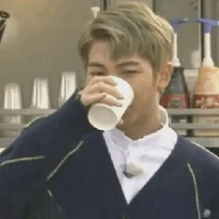 ✨ RM RM, Kim Namjoon, BTS, drinking, Korean celebrity, singer telegram sticker