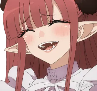 😄 Anime, Garota, Fofa, Elfo, Demônio, Sorrindo, Feliz telegram sticker