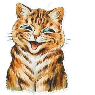 😉 cat, animal, pet, happy, cheerful, smiling, cartoon, cute telegram sticker
