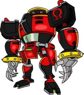 😐 E-123 Omega robot, video game, karakter, E-123 Omega, Sonic si Landak telegram sticker