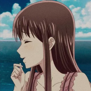 🦋 Tohru Honda Fruits Basket Аниме, Девушка, Улыбка, Мило, Fruits Basket, Тору Хонда telegram sticker